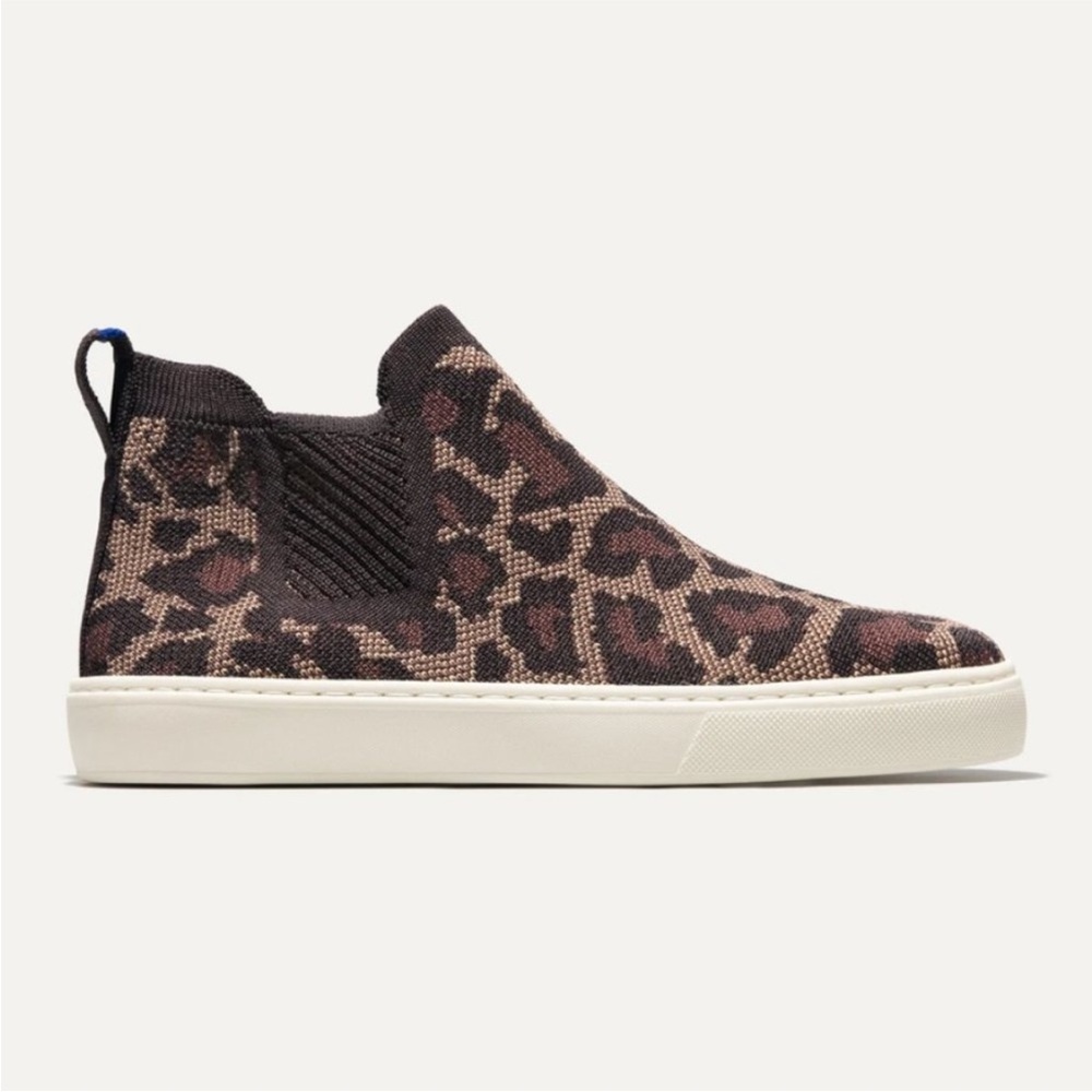 Rothy's Chelsea Boot Brown and Tan Animal Print Slip-Ons